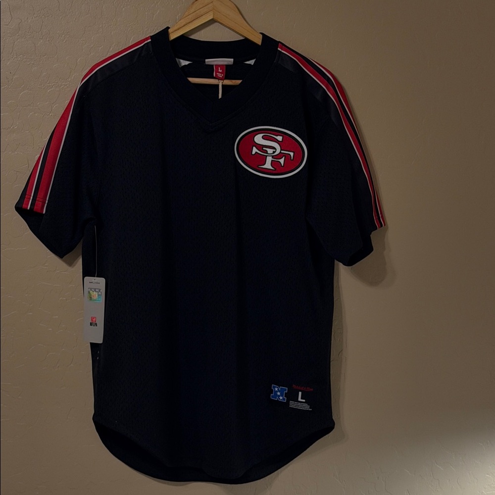 49ers Mitchell & Ness Black and Red NFL Jersey NWT